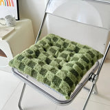 Fuzzy Checkered Fur Padded Cushion