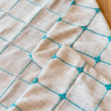 Turquoise Lattice Boho Tassel Curtain