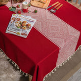 Glisstra Geometric Tassel Tablecloth
