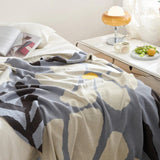 Scandinavian Bold Floral Print Blanket