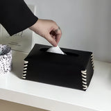 Stitched Leather Tissue Box Holder