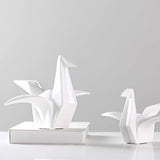 Origami-Inspired Ceramic Bird Statue