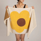 Cheerful Floral Print Cotton Bath Towel