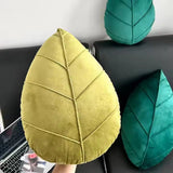 Verdant Flourish Leaf Shaped Cushion