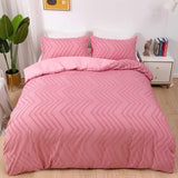 Chevron Plush Quilt Cover | 3pcs Set