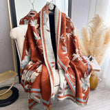 Elegant Double-Sided Floral Winter Shawl Scarf