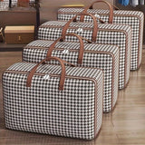 Durable Large Capacity Houndstooth Storage Suitcase