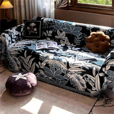 Housse de canapé en chenille à glands, motif Forêt tropicale, style vintage