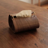 Wooden Brass Tissue Holder