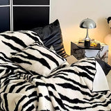 Zebra Print Luxe Faux Fur Blanket
