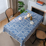 Blue Butterfly Garden Tablecloth