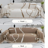 Abstract Line Reversible Chenille Sofa Cover