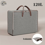 Durable Large Capacity Houndstooth Storage Suitcase