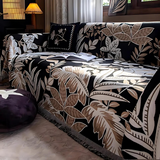 Housse de canapé en chenille à glands, motif Forêt tropicale, style vintage