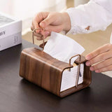 Wooden Brass Tissue Holder