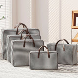 Durable Large Capacity Houndstooth Storage Suitcase