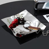 Wrinkled Stainless Steel Obsidian Tray