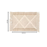 Beige Textured Fringe Tassel Rug
