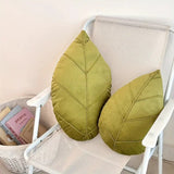 Verdant Flourish Leaf Shaped Cushion