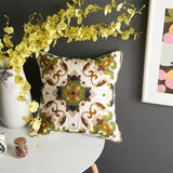 Fleur Classic Embroidery Square Sofa Cushion Cover