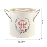 Floral Utensil Storage Basket with Divider Lid