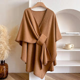 Luxurious Poncho Windproof Shawl Coat