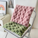 Fuzzy Checkered Fur Padded Cushion