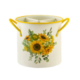 Floral Utensil Storage Basket with Divider Lid