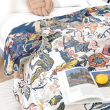 Rustic Artistic Flora Blanket | 100% Floral Cotton Blanket
