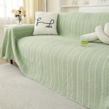 Tranquil Plush Leaf Sofa Cover