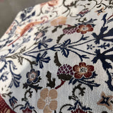 Chemin de table jacquard fleuri et oiseau vintage