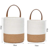Woven Cotton Rope Hanging Basket | 2pc Set