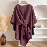 Luxurious Poncho Windproof Shawl Coat