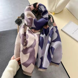 Abstract Retro Fringe Soft Shawl