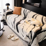 Abstract Brushstroke Chenille Sofa Cover