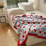 Argyle Scarlet Heart Soft Blanket