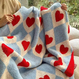 Argyle Scarlet Heart Soft Blanket