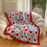 Argyle Scarlet Heart Soft Blanket