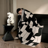 Artevana Monochrome Geometric Throw Blanket