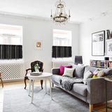 Black Geometric Tribal Tassel Cabinet Curtain