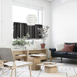 Black Geometric Tribal Tassel Cabinet Curtain