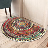 Bohemian Half Round Mandala Rug
