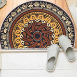 Bohemian Half Round Mandala Rug