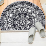 Bohemian Half Round Mandala Rug