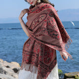 Bohemian Paisley Tassel Winter Shawl Wrap
