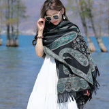 Bohemian Paisley Tassel Winter Shawl Wrap