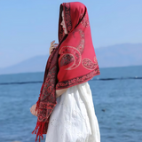 Bohemian Paisley Tassel Winter Shawl Wrap