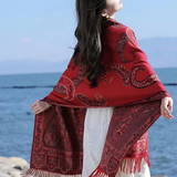 Bohemian Paisley Tassel Winter Shawl Wrap