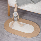 Tapis ovale tressé en chanvre bohème