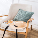 Housse de coussin tricotée tressée
